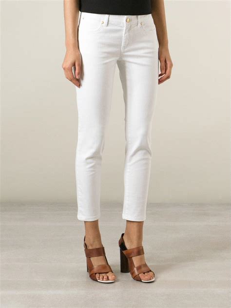 michael kors white pants|michael kors white jeans women.